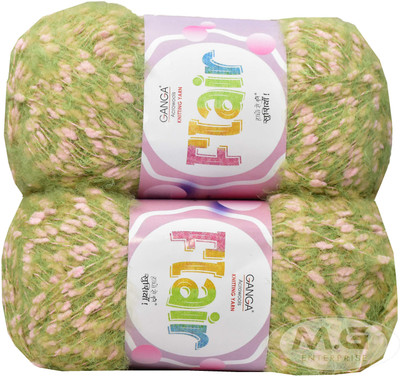 M.G Enterprise GAN GA Flair Apple Green 200 gms Wool Ball Hand knitting wool -B Art-AEFB