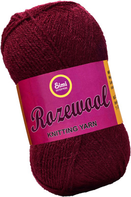 Simi Enterprise Rosewool Mehroon 400 gms Wool Ball Hand knitting wool- Art-FIF