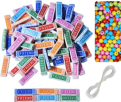 REGLET DIY 45-50 Friend Letter Beads & 200 Multicolour Beads for Bracelet | Keychains