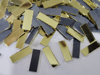 MAHANT RECTANGULAR SHAPE GOLDEN MIRROR FOR LIPPAN ART 4*12MM 50GM 310PIECE