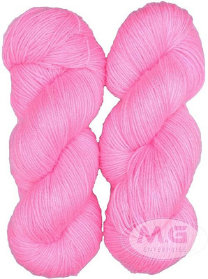 Simi Enterprise Vardhman Brilon Deep Pink Wool Hank Hand knitting wool thread dyed