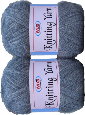 M.G Enterprise Knitting Wool Yarn, Soft Fancy Feather Wool Deep Steel 300 gm- Art-ACFJ