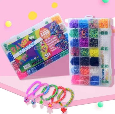 CrazyBuy Rainbow Rubber Bands with 4200 Loom bands for kids