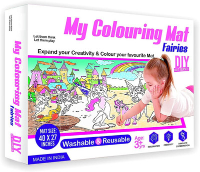 PEZYOX My Colouring MAT for Kids Reusable (Fairies Theme) and Washable.