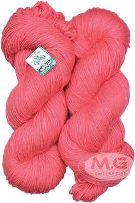 KNIT KING Vardhman Brilon Gajri Wool Hank Hand knitting wool thread dyed