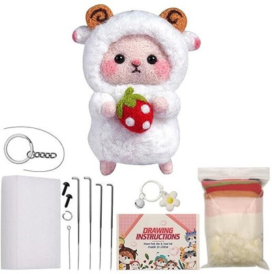 SNOWIE SOFT Needle Felting Starter Kit DIY Sheep Wool Felt Tools for Home Craft Decorations