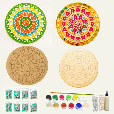decordial Mandala and lippan art kit with mdf boards decorative mirrors colours clay
