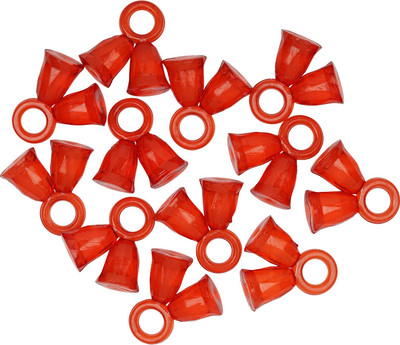 PUSHPA CREATION Plastic Double Bells Beads Loop Hole 50 pcs
