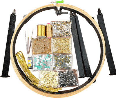 Qroof Aari Work Materials Combo 16 inch Aari Stand Beginner’s Pack Set