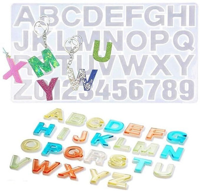 Brijsun Alphabet Number Silicone Resin Casting Epoxy Mold For Keychain Jewellery,DIY
