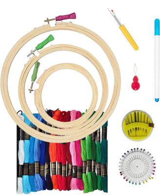 KHUSHA CREATIONS Embroidery Material Beginners Starter Kit with Garment Pen and essentials