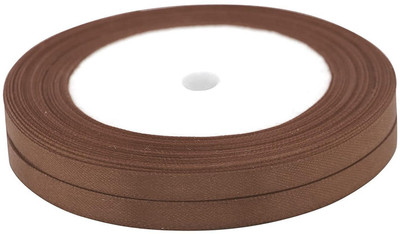 AAASAH Satin Ribbons Quarter Inch for Art & Craft Brown Color Pack of 5, 10 Meter Each