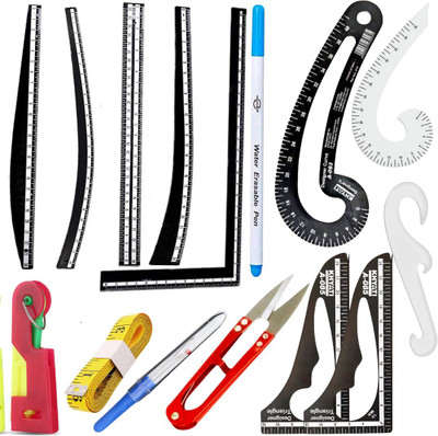 Qroof Tailoring Stitching Scale Kit , French Curve, Measuring Kit