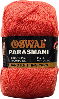 JEFFY Parasmani Wool Used with Hand Knitting (Candy RED Shade NO-56, 200 Gram)