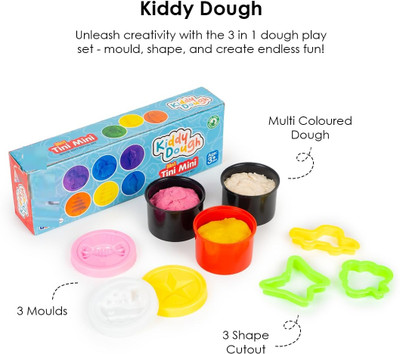 zokato Tini Mini 3 in 1 Dough kit with Moulds, Non Sticky Modelling Clay