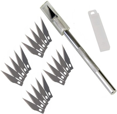 WOWSOME Detail Pen Knife 1 Handle 20 Interchangeable Sharp Blades for Art & Craft