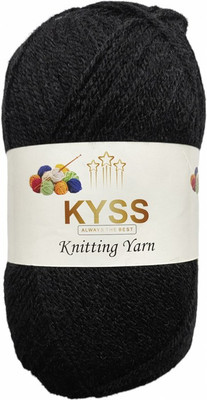 KYSS Rosemary Black Wool Ball Hand Knitting Wool/Yarn 200 gram shade no-16