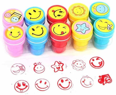 Prescent Emoji Stamp, Educational Toys Art and Craft 10 pc Craft Stamps(20x30 mm, NA)