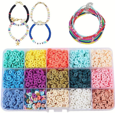 NYS STORE Clay Bead Bracelet Kit with Pendants & Jump Rings (Bead Only)