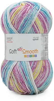 KB STAR Ganga Acrowools Wool Yarn Soft&Smooth Shade No-Ss06, 200Gram, Multicolor
