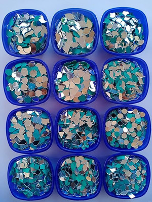 VINAYAK GALLERY Glass Beads Mirror's Kit for Lippan Art Project/All Craft (Pack of 1200 Pieces)