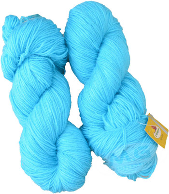 KNIT KING Vardhman Rabit Excel Sky Blue (500 gm) Wool Hank Hand knitting wool