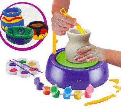 Just97 Pottery Wheel Clay Pot Making Machine Game with Colors For Kids_178