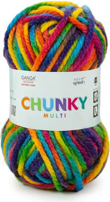 KYSS Ganga chunky multi Knitting Wool, mottu 600 gram(1 ball/ 100 gram)Shade no-7