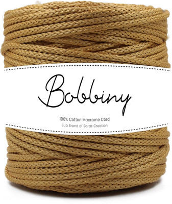 Bobbiny 5MM 100 Meter Knitted Macrame Silky Polyester Cord Dori Thread for Macrame DIY