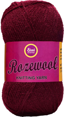 Simi Enterprise Rosewool Mehroon 200 gms Wool Ball Hand knitting wool- Art-FIF