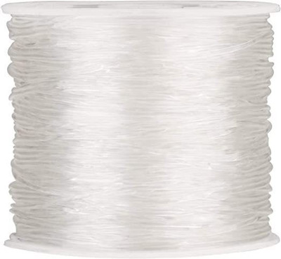 PriyaBeads Clear Crystal Elastic Cord Thread for Beading& Jeweller Making 100Mtrs (0.70mm)