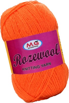 M.G Enterprise Rosewool Orange 400 gms Wool Ball Hand knitting wool- Art-FIG