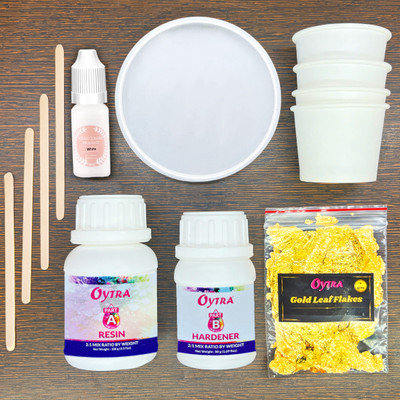 OYTRA Resin Art Kit for RoundCoaster Making DIY Set Combo Mould, Flake & Pigment