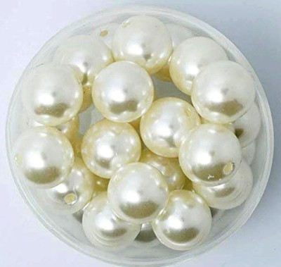RUHAILA 12 MM WHITE SHINE BIG SIZE PEARL BEADS FOR JWELLERY ART CRAFT 100 PCS