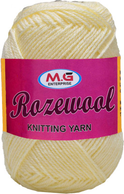 M.G Enterprise Rosewool Cream 200 gms Wool Ball Hand knitting wool- Art-FHH