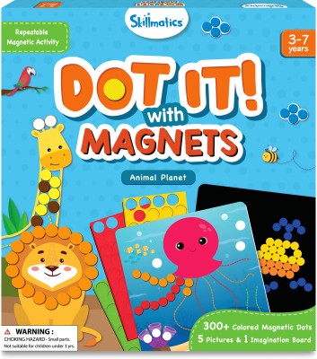 Skillmatics Art Activity Dot It with Magnets - Animals, No Mess Repeatable Art for Kids