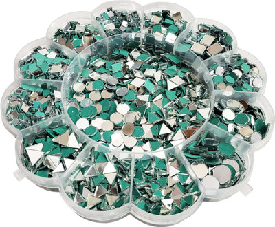 INDIKONB Craft Mirror Combo Set 12 Shapes, 4-11mm Glass Pieces for Art & Craft