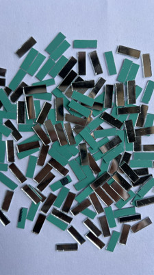 MAHANT RECTANGULAR SHAPE SILVER MIRROR for mud lippan art work 4*12MM 50GM 310PIECE