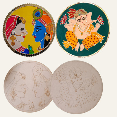 decordial RadhaKrishna lippan art home decor kit with accessory
