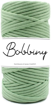 Bobbiny Knitted Braided Pista Green Crochet 100m 3MM Macrame Thread Cotton Cord, Rope