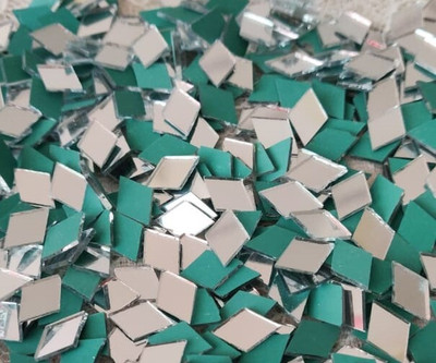 ilika9 Regular Shape Mirror for Lippan Art - Diamond - 10*16mm - 100 gms. (480 pcs)