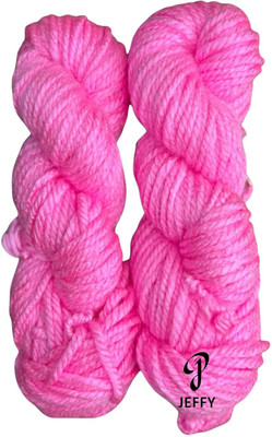 JEFFY Elora Knitting Yarn Thick Chunky Wool (Pink Shade NO-4, 200 GRAM)