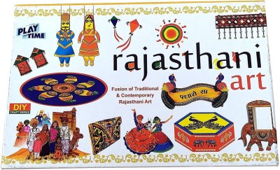 DANDLES Rajasthani Art Craft Board Kit Drawing Painting Kit with Paint & Color For Kids