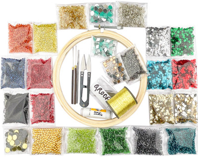Qroof Aari Work,Maggam Work Materials Kit Combo Beginner Set Pack