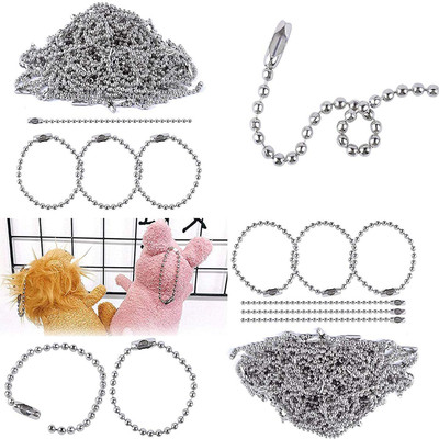 DIY Crafts Pack of 20 Pcs Silver, Ball Chains Bead Connector Clasp 2.4 mm Diameter Keychain