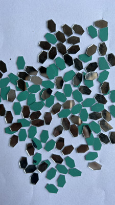 MIRROR GLASS WORLDWIDE FANCY SHAPE SILVER MIRROR For Craft Work and Lippan Art 10/7MM 100GM 690PIECE