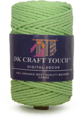 Dk Craft Touch Light Apple Green 3 mm(100m)Twisted Macrame Cotton Thread/Cord Roll For Craft