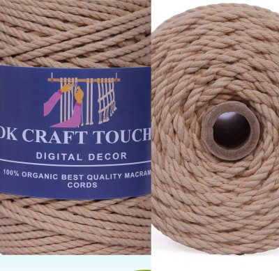 Dk Craft Touch Biscuit 4mm (100m) Twisted Macrame Cotton Thread/Cord Roll For Craft Work