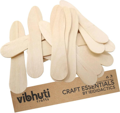 Vibhuti Crafts Natural Wooden Ice Cream Spoons (100 Pcs) - For DIY Crafts & Projects
