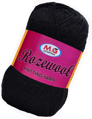 M.G Enterprise Rosewool Black 300 gms Wool Ball Hand knitting wool- Art-FHA